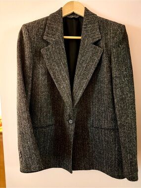 Women's Tailored Gray Herringbone Blazer